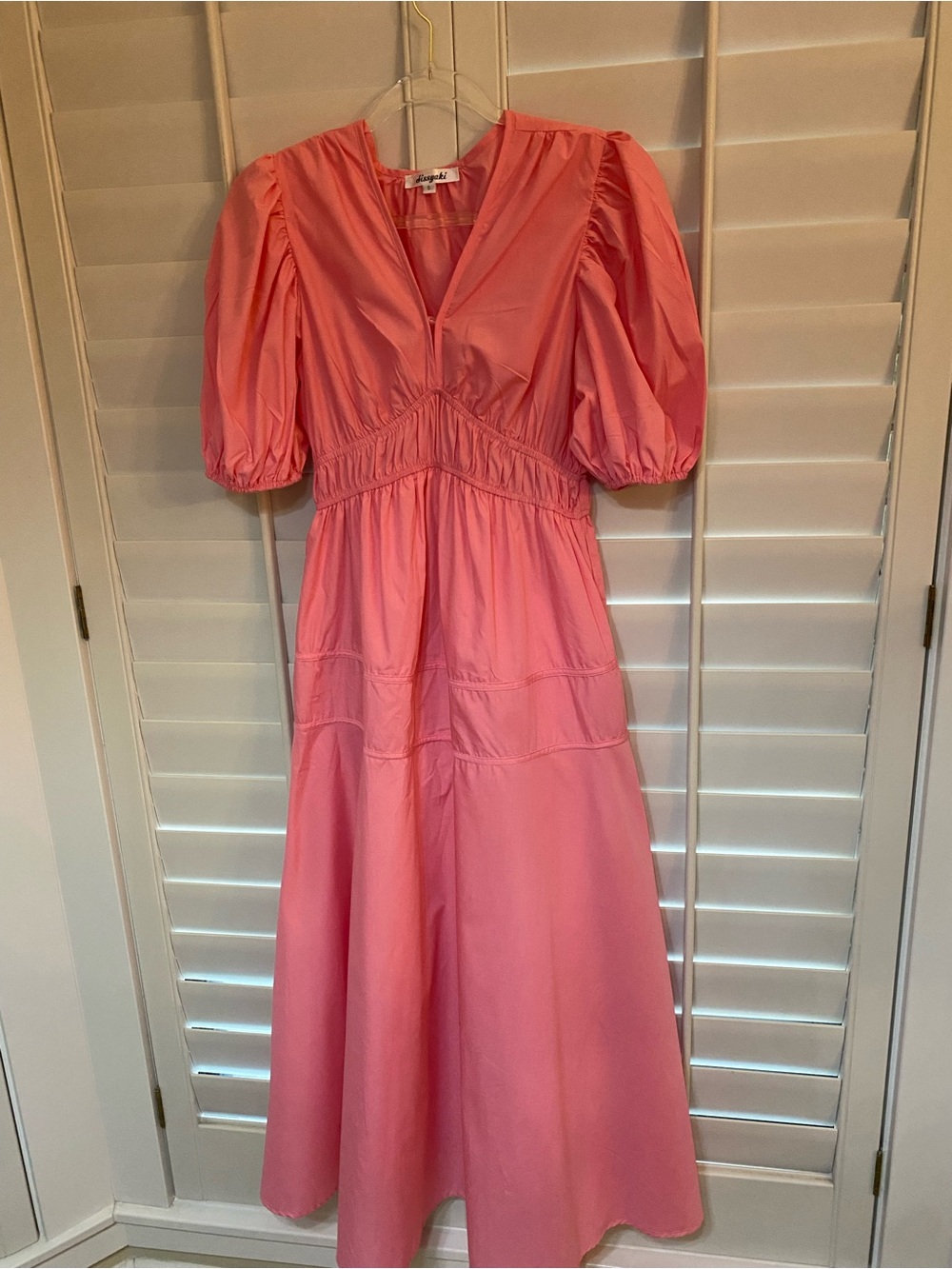 Boutique “Sissyaki” Women's Pink Puff-Sleeve Maxi/Midi Dress size small